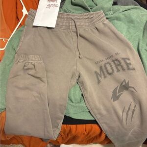 Alphalete Tan Joggers with Graphic Print